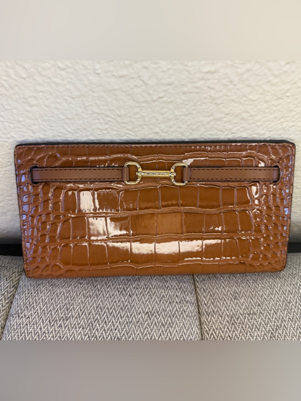 Michael Kors Brown Crocodile Embossed Wallet - Picture 15 of 15